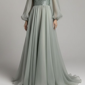 The Sage Starlight Chiffon Gown