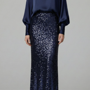 The Indigo Luxe Column Gown
