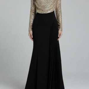 The Gilded Noir Statement Gown