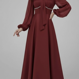 The Bordeaux Vintage-Charm Gown